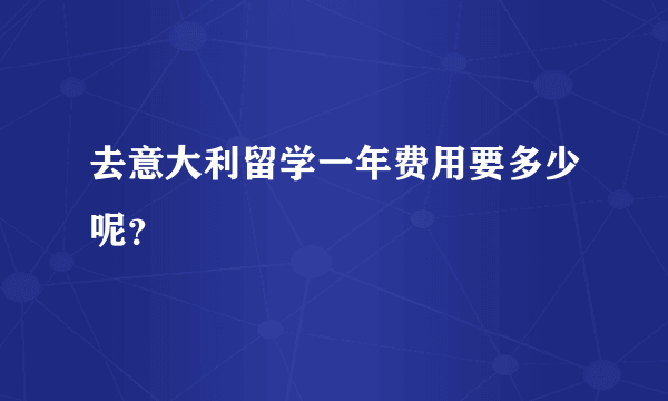 去意大利留学一年费用要多少呢？