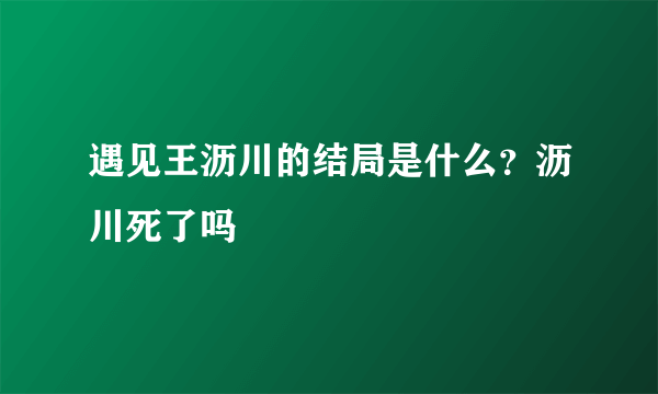 遇见王沥川的结局是什么？沥川死了吗