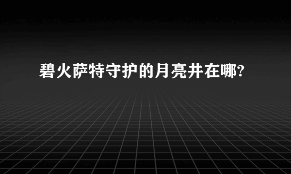 碧火萨特守护的月亮井在哪?