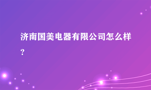 济南国美电器有限公司怎么样？