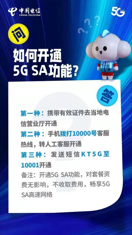 电信5G SA是什么，如何开通？