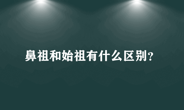 鼻祖和始祖有什么区别？