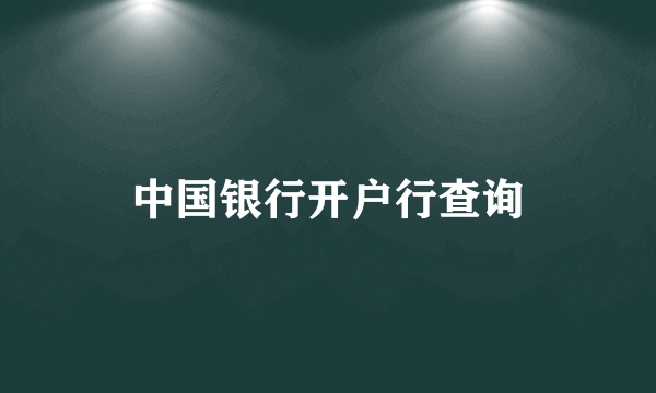 中国银行开户行查询