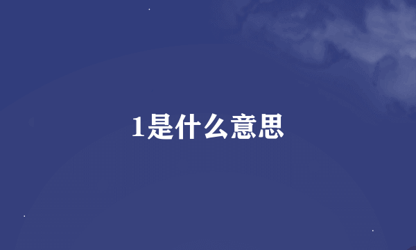 1是什么意思