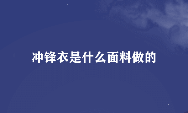 冲锋衣是什么面料做的