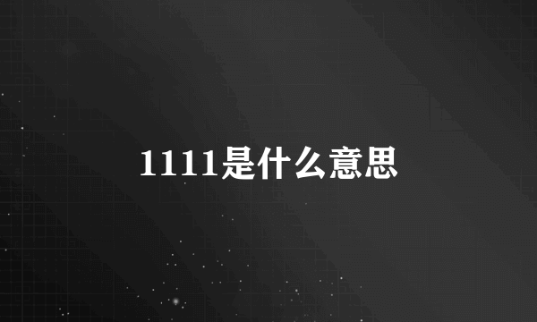 1111是什么意思