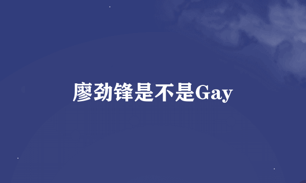 廖劲锋是不是Gay