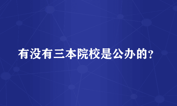 有没有三本院校是公办的？