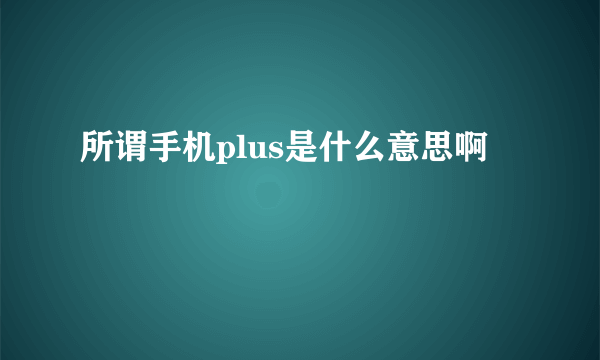 所谓手机plus是什么意思啊