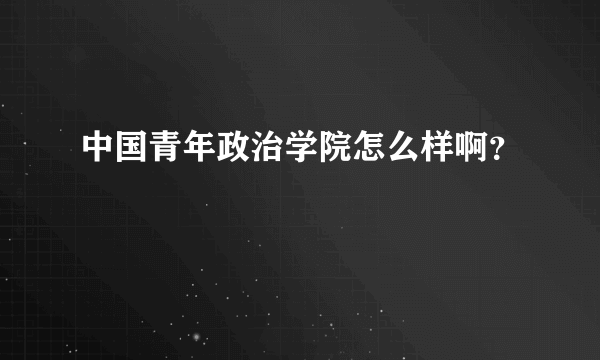 中国青年政治学院怎么样啊？