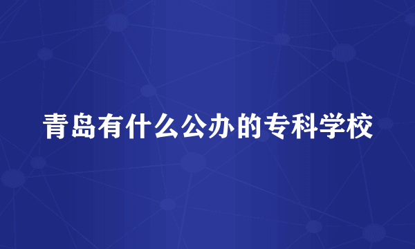 青岛有什么公办的专科学校