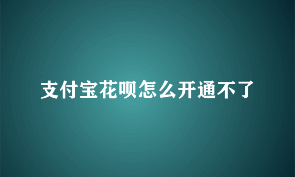 支付宝花呗怎么开通不了