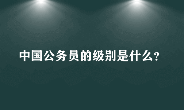 中国公务员的级别是什么？