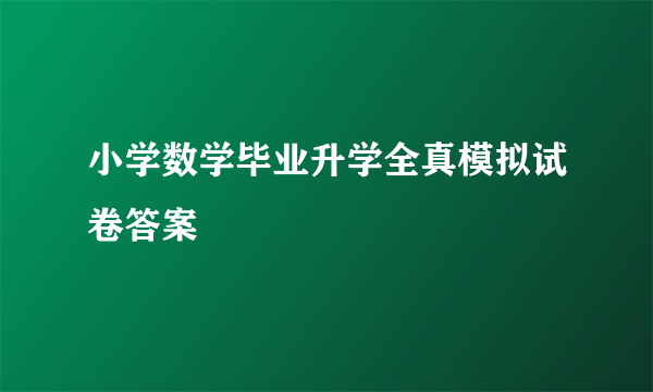 小学数学毕业升学全真模拟试卷答案