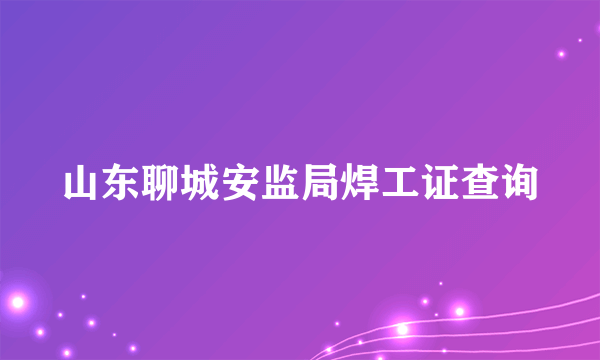 山东聊城安监局焊工证查询