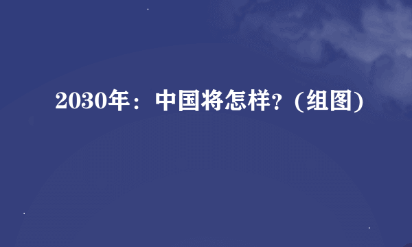 2030年：中国将怎样？(组图)