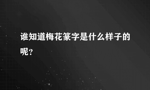 谁知道梅花篆字是什么样子的呢？