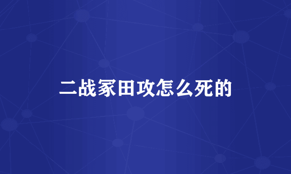 二战冢田攻怎么死的