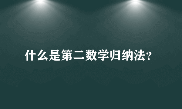 什么是第二数学归纳法？