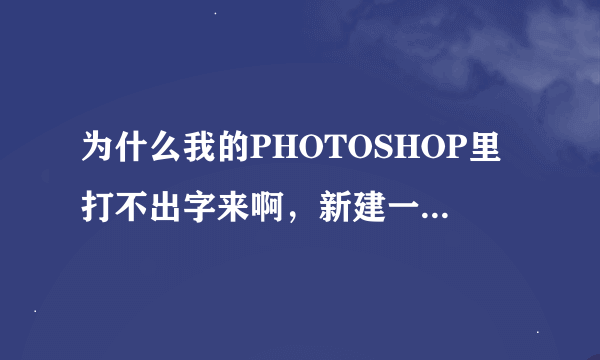 为什么我的PHOTOSHOP里打不出字来啊，新建一个空白的，把字体颜色设成彩色，也打不出字，这是为什么啊？