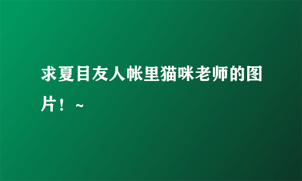 求夏目友人帐里猫咪老师的图片！~