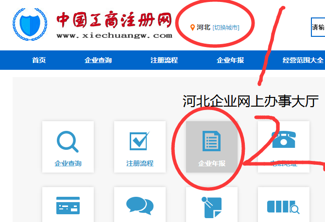 河北省工商局网上年检的网址是什么