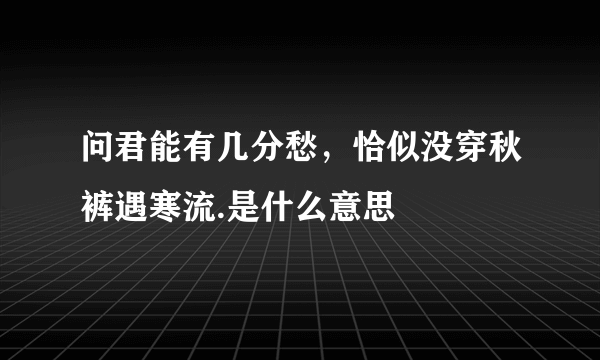 问君能有几分愁，恰似没穿秋裤遇寒流.是什么意思