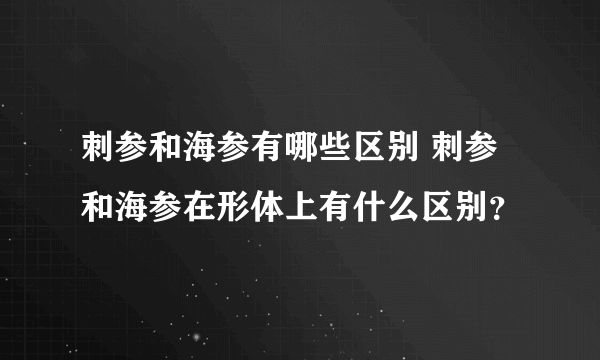 刺参和海参有哪些区别 刺参和海参在形体上有什么区别？