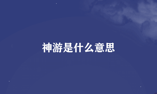 神游是什么意思