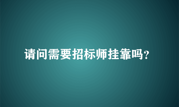 请问需要招标师挂靠吗？