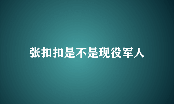 张扣扣是不是现役军人