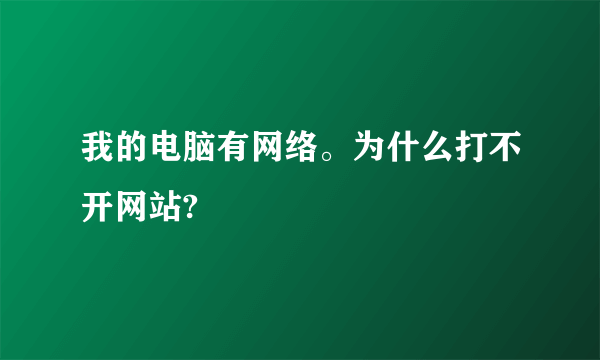 我的电脑有网络。为什么打不开网站?