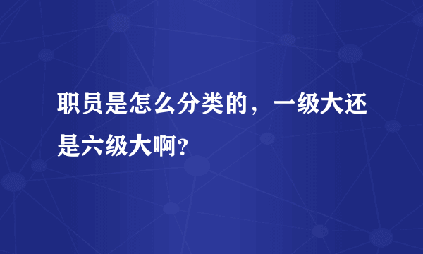 职员是怎么分类的，一级大还是六级大啊？