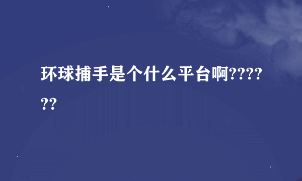 环球捕手是个什么平台啊??????