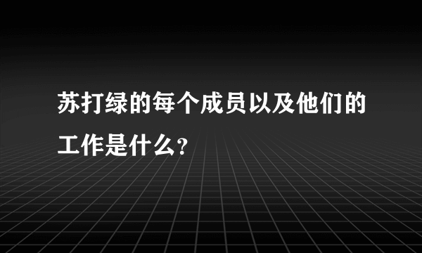 苏打绿的每个成员以及他们的工作是什么？