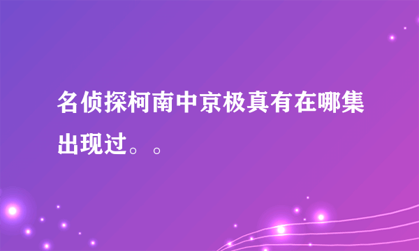 名侦探柯南中京极真有在哪集出现过。。