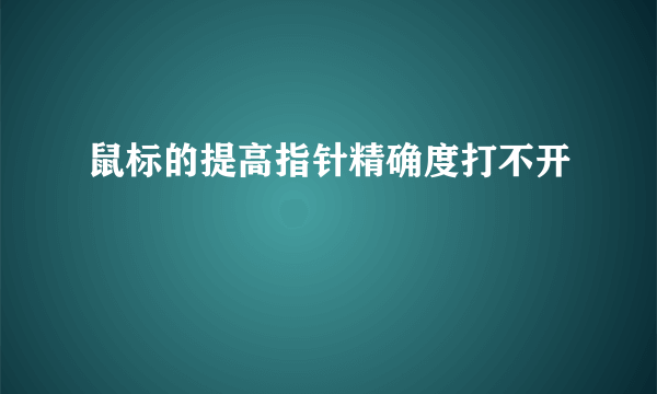 鼠标的提高指针精确度打不开