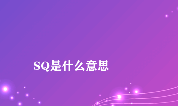 
SQ是什么意思

