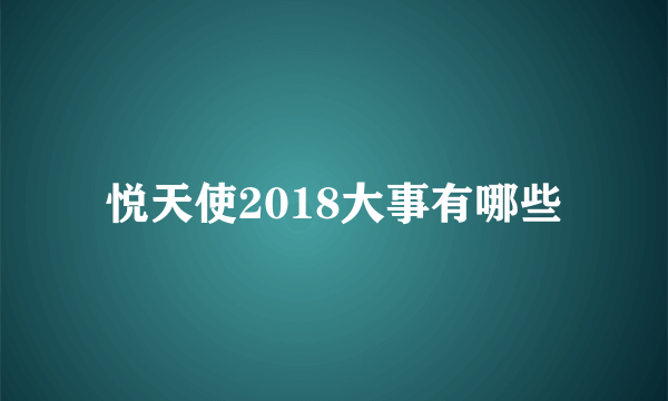 悦天使2018大事有哪些