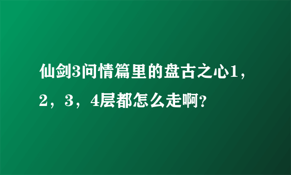 仙剑3问情篇里的盘古之心1，2，3，4层都怎么走啊？