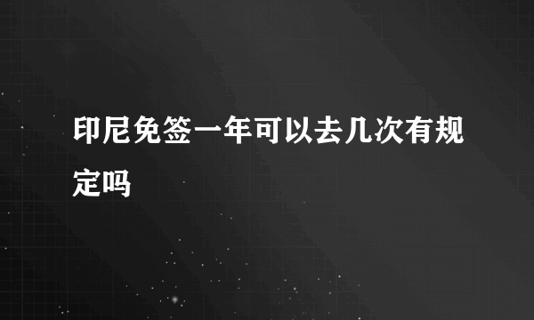 印尼免签一年可以去几次有规定吗