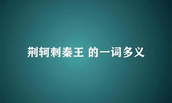 荆轲刺秦王 的一词多义