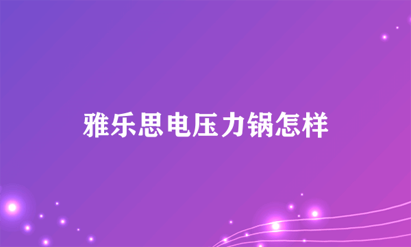 雅乐思电压力锅怎样