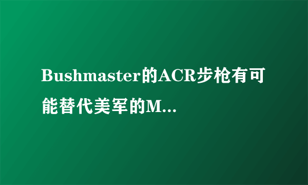 Bushmaster的ACR步枪有可能替代美军的M4系列步枪吗？我感觉那是个集大成者的作品！