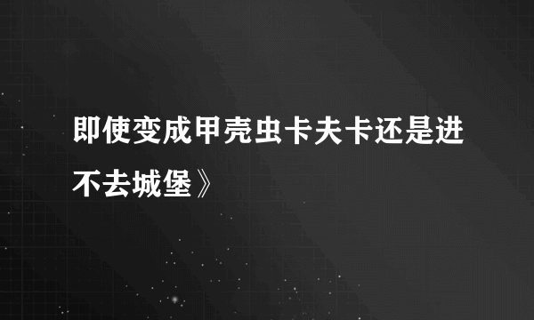 即使变成甲壳虫卡夫卡还是进不去城堡》