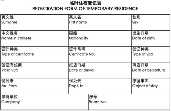 如何办理境外人员临时住宿登记单