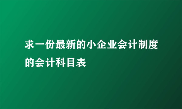 求一份最新的小企业会计制度的会计科目表