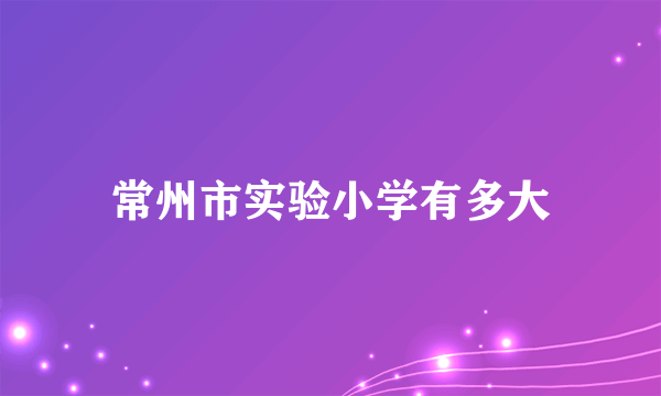 常州市实验小学有多大