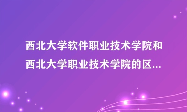 西北大学软件职业技术学院和西北大学职业技术学院的区别在哪里？求详细回答。