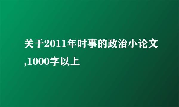 关于2011年时事的政治小论文,1000字以上